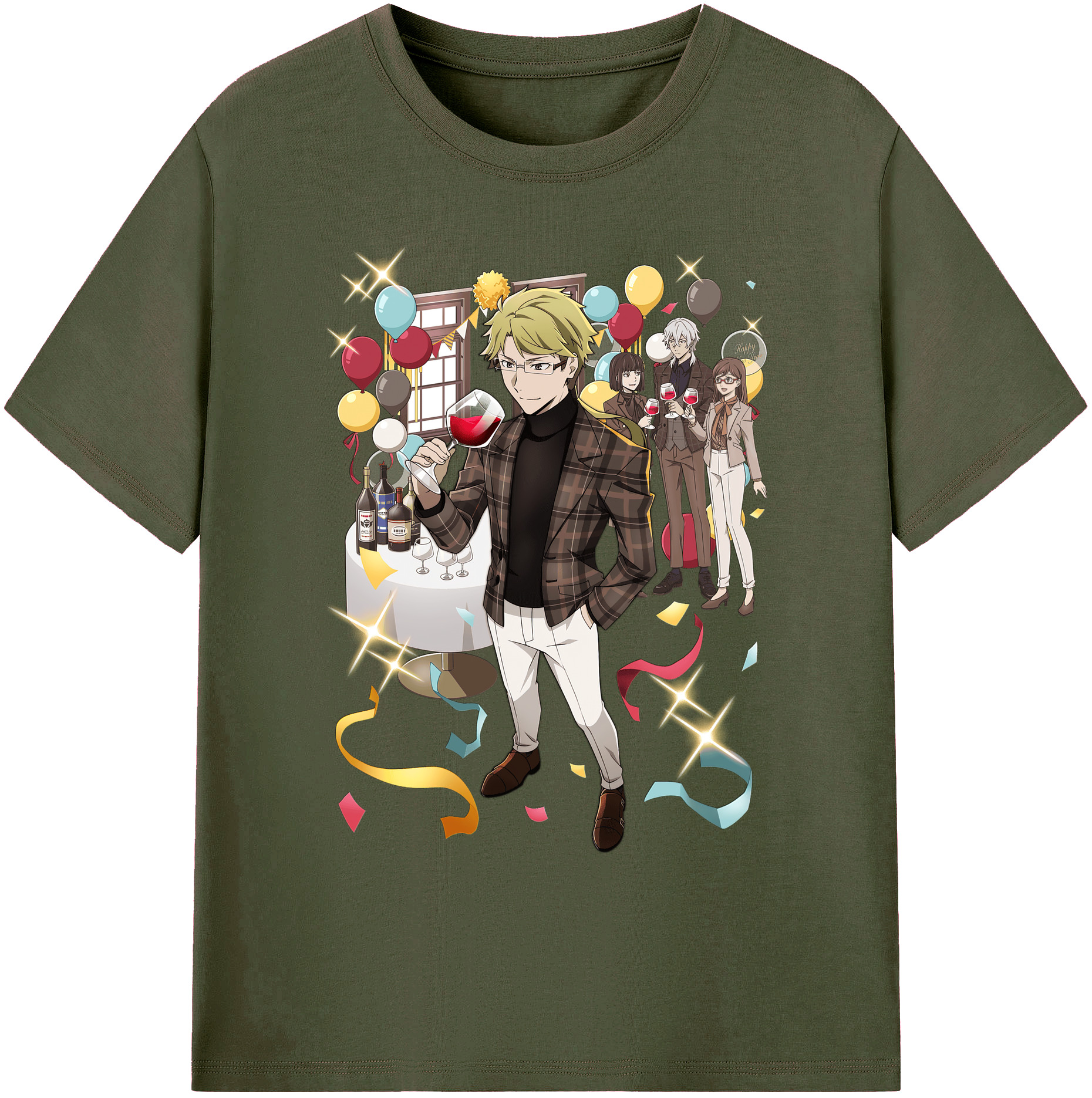（画像用） 文豪ストレイドッグス Bungo Stray Dogs 綿100％ メンズ半袖Tシャツ｜肌触りやわらか＆通気性